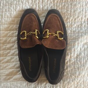 Jeffrey Campbell Brown Loafers with Gold Accents